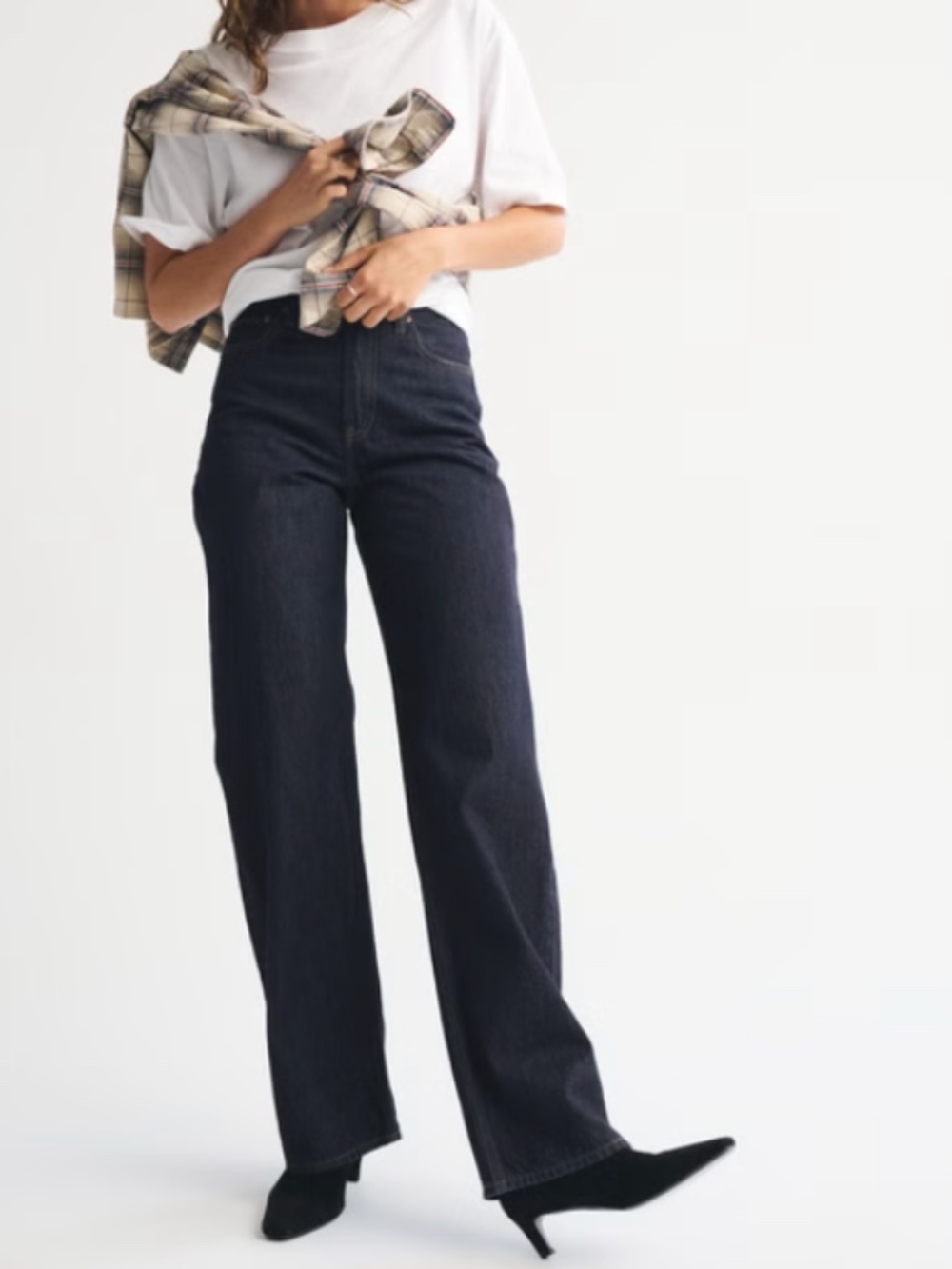 Abercrombie & Fitch Dark Rinse High Rise Loose Jeans